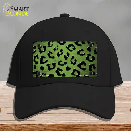 Lime Green Black Cheetah Oil Rubbed Novelty License Plate Hat Cotton / Black