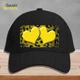 Yellow Black Cheetah Hearts Oil Rubbed Novelty License Plate Hat Cotton / Black