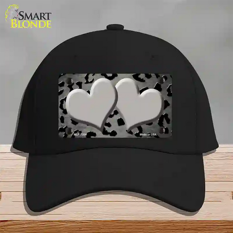 Gray Black Cheetah Hearts Oil Rubbed Novelty License Plate Hat Cotton / Black