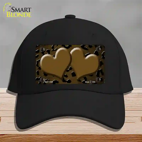 Brown Black Cheetah Hearts Oil Rubbed Novelty License Plate Hat Cotton / Black