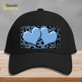 Light Blue Black Cheetah Hearts Oil Rubbed Novelty License Plate Hat Cotton / Black