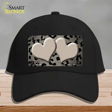 Tan Black Cheetah Hearts Oil Rubbed Novelty License Plate Hat Cotton / Black