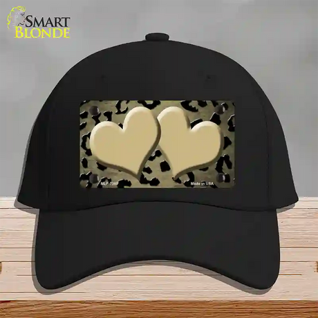 Gold Black Cheetah Hearts Oil Rubbed Novelty License Plate Hat Cotton / Black