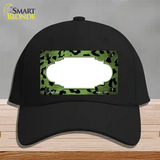 Lime Green Black Cheetah Scallop Oil Rubbed Novelty License Plate Hat Cotton / Black