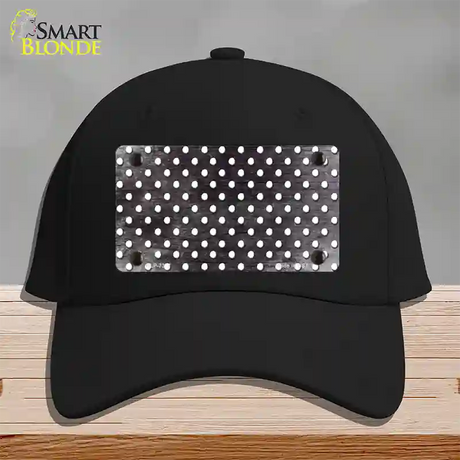 Black White Small Dots Oil Rubbed Novelty License Plate Hat Cotton / Black