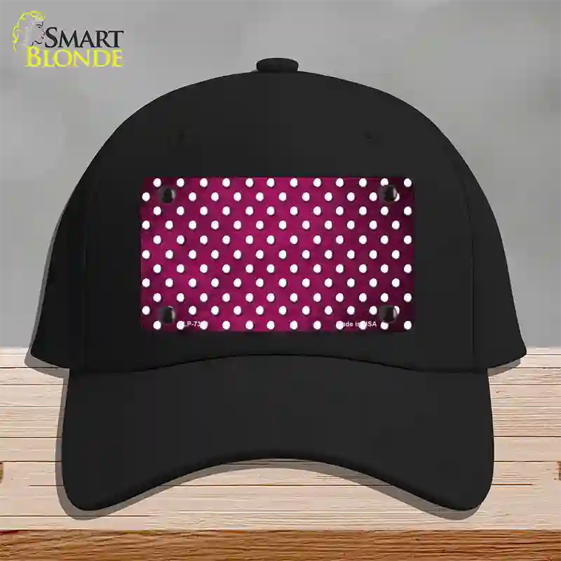 Pink White Small Dots Oil Rubbed Novelty License Plate Hat Cotton / Black