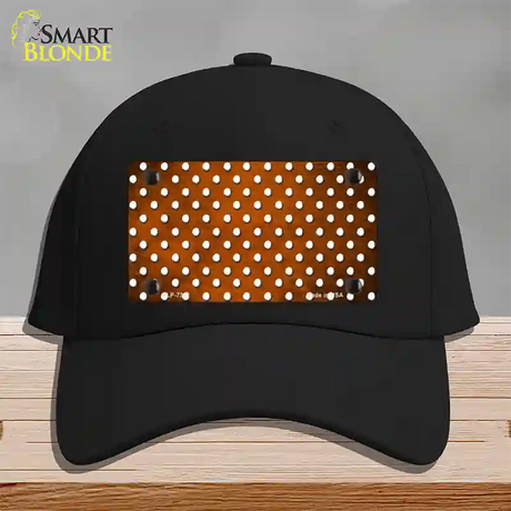 Orange White Small Dots Oil Rubbed Novelty License Plate Hat Cotton / Black