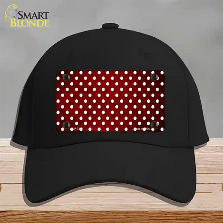 Red White Small Dots Oil Rubbed Novelty License Plate Hat Cotton / Black