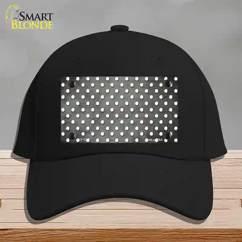 Gray White Small Dots Oil Rubbed Novelty License Plate Hat Cotton / Black