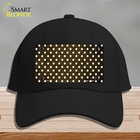 Brown White Small Dots Oil Rubbed Novelty License Plate Hat Cotton / Black