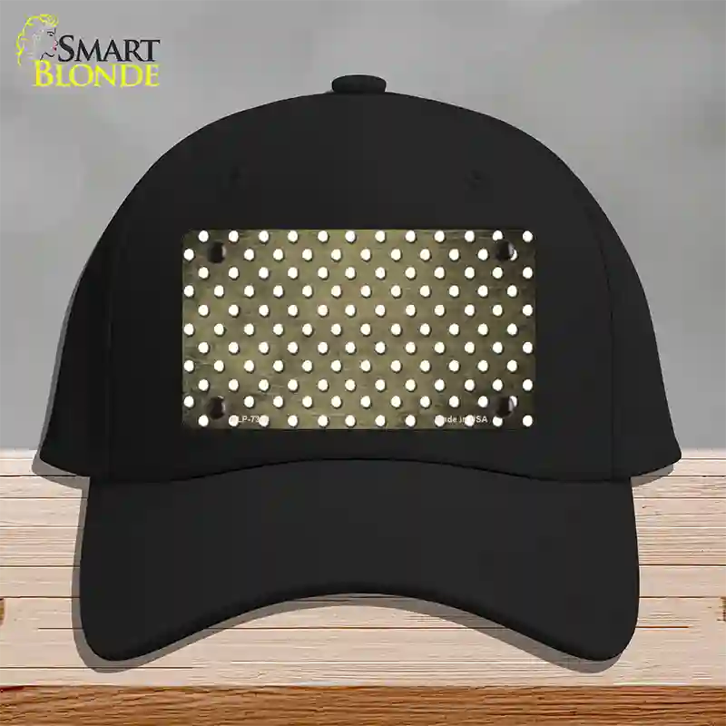 Gold White Small Dots Oil Rubbed Novelty License Plate Hat Cotton / Black