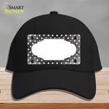 Black White Small Dots Scallop Oil Rubbed Novelty License Plate Hat Cotton / Black