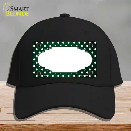 Green White Small Dots Scallop Oil Rubbed Novelty License Plate Hat Cotton / Black