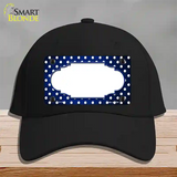 Blue White Small Dots Scallop Oil Rubbed Novelty License Plate Hat Cotton / Black