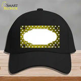 Yellow White Small Dots Scallop Oil Rubbed Novelty License Plate Hat Cotton / Black