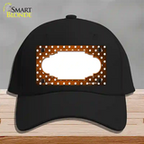 Orange White Small Dots Scallop Oil Rubbed Novelty License Plate Hat Cotton / Black