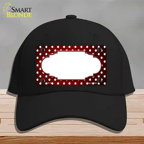 Red White Small Dots Scallop Oil Rubbed Novelty License Plate Hat Cotton / Black