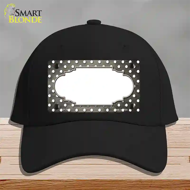 Tan White Small Dots Scallop Oil Rubbed Novelty License Plate Hat Cotton / Black