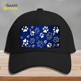 Blue White Paw Oil Rubbed Novelty License Plate Hat Cotton / Black