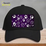 Purple White Paw Oil Rubbed Novelty License Plate Hat Cotton / Black