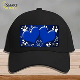 Paw Heart Blue White Novelty License Plate Hat Cotton / Black