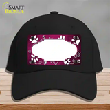 Paw Scallop Pink White Novelty License Plate Hat Cotton / Black