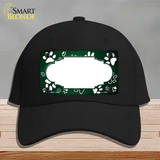 Paw Scallop Green White Novelty License Plate Hat Cotton / Black