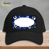 Paw Scallop Blue White Novelty License Plate Hat Cotton / Black