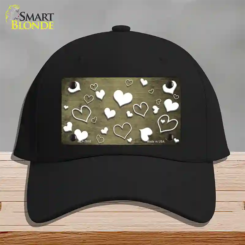 Gold White Love Oil Rubbed Novelty License Plate Hat Cotton / Black