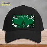 Green White Love Hearts Oil Rubbed Novelty License Plate Hat Cotton / Black