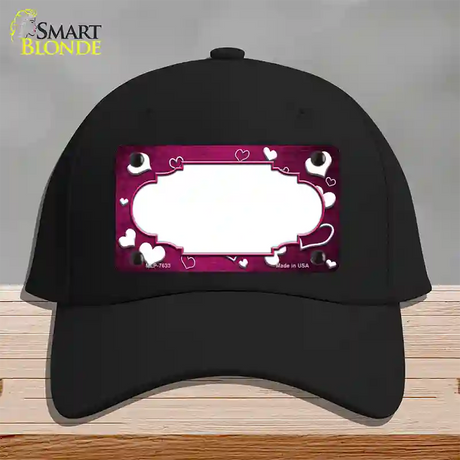 Pink White Love Scallop Oil Rubbed Novelty License Plate Hat Cotton / Black