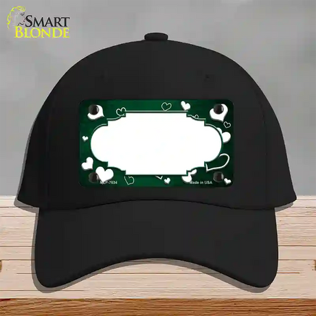 Green White Love Scallop Oil Rubbed Novelty License Plate Hat Cotton / Black