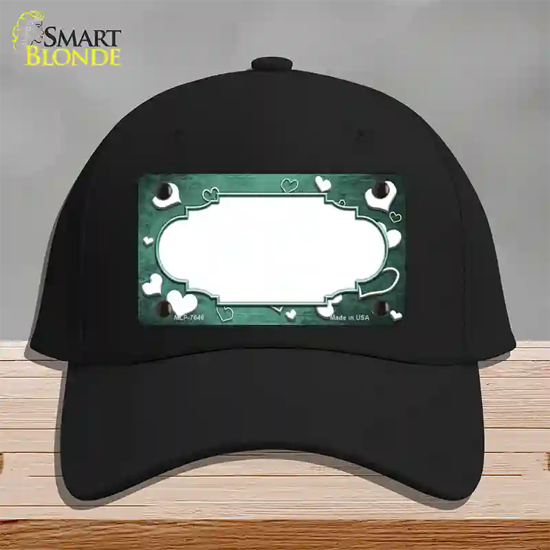 Mint White Love Scallop Oil Rubbed Novelty License Plate Hat Cotton / Black