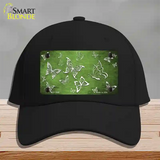 Lime Green White Butterfly Oil Rubbed Novelty License Plate Hat Cotton / Black