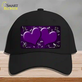 Purple White Dragonfly Hearts Oil Rubbed Novelty License Plate Hat Cotton / Black