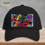 Black White Splatter Oil Rubbed Novelty License Plate Hat Cotton / Black