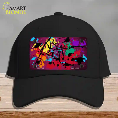 Pink Splatter Oil Rubbed Novelty License Plate Hat Cotton / Black