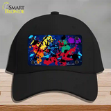 Blue Splatter Oil Rubbed Novelty License Plate Hat Cotton / Black