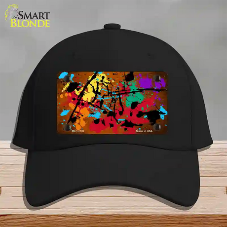 Orange Splatter Oil Rubbed Novelty License Plate Hat Cotton / Black