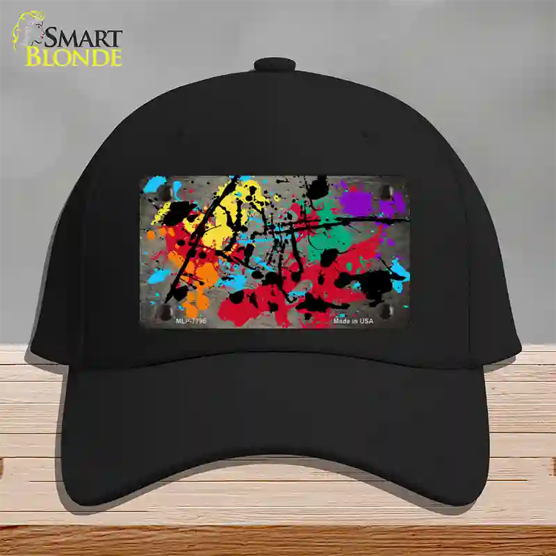 Tan Splatter Oil Rubbed Novelty License Plate Hat Cotton / Black