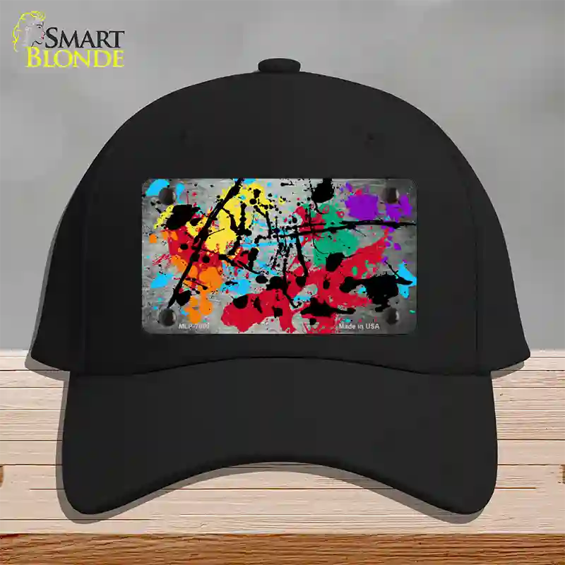 White Splatter Oil Rubbed Novelty License Plate Hat Cotton / Black