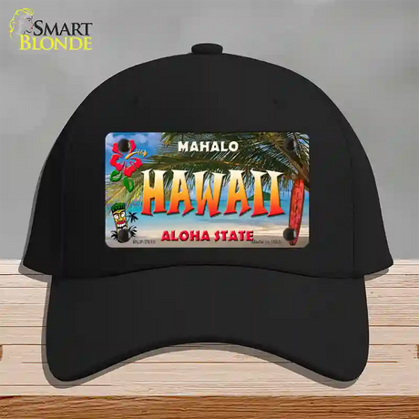 Hawaii State Novelty License Plate Hat Cotton / Black