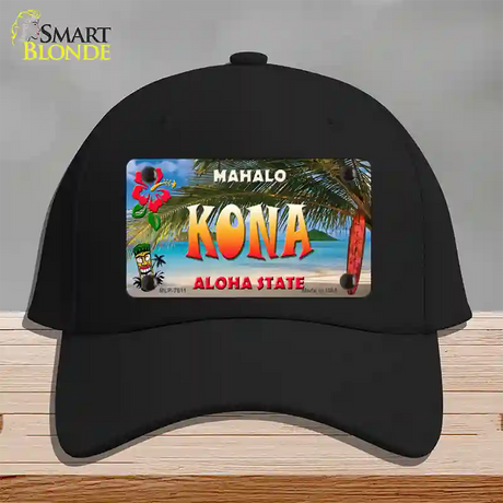 Kona Hawaii State Novelty License Plate Hat Cotton / Black