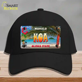 Koa Hawaii State Novelty License Plate Hat Cotton / Black