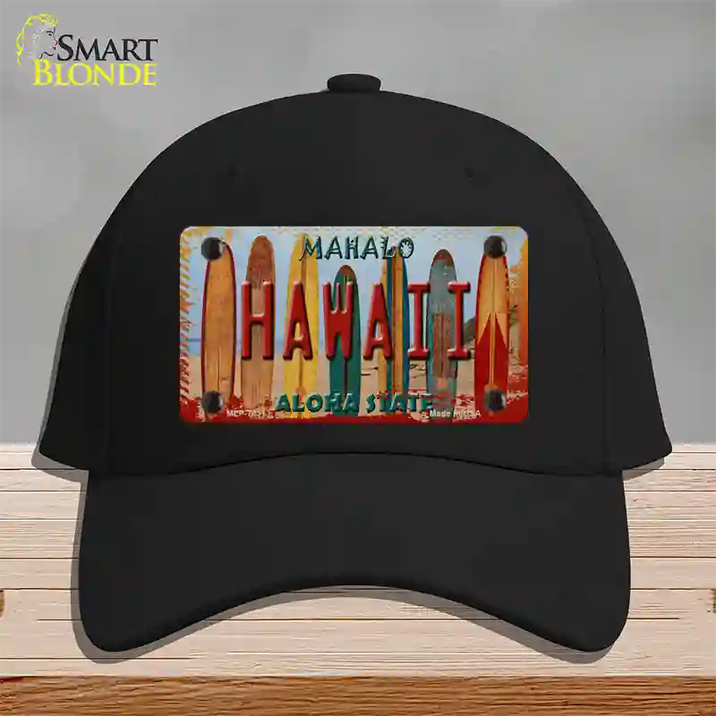 Hawaii Surfboards State Novelty License Plate Hat Cotton / Black