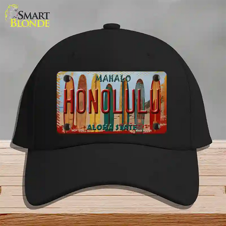 Honolulu Surfboards Hawaii State Novelty License Plate Hat Cotton / Black