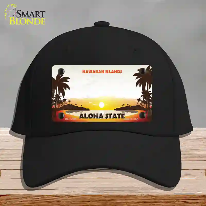 Hawaiian Islands Hawaii Blank State Novelty License Plate Hat Cotton / Black