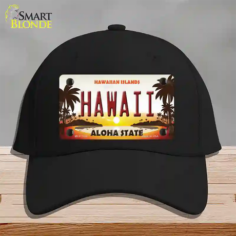 Hawaii Hawaiian Islands Novelty License Plate Hat Cotton / Black