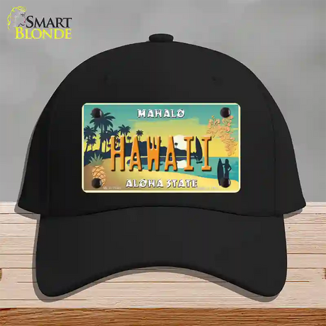 Hawaii Pineapple Novelty License Plate Hat Cotton / Black