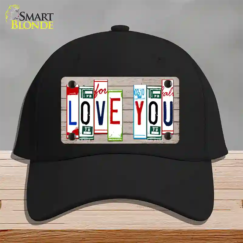 Love You License Plate Art Wood Novelty License Plate Hat Cotton / Black